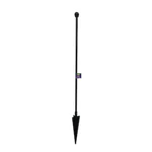Beaumont 53.3 in. x 3 in. x 3 in. Black Steel Fence Post and Stake