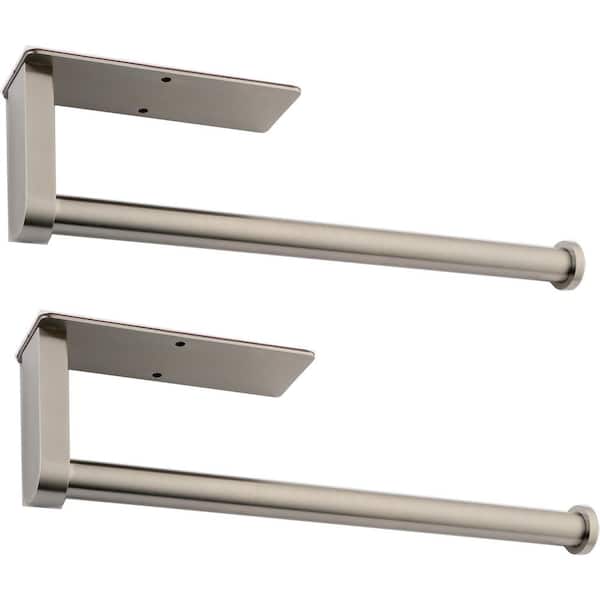 Magic Home Cabinet Stainless Steel Paper Towel Holder in Brushed Nickel (Pack of 2)
