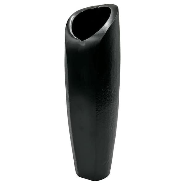 11 in. x 3 in. Aluminum Cylinder Metal Modern Black Flower Vase