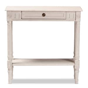 Ariella 32 in. White Wash Standard Rectangle Wood Console Table with Drawers