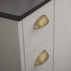 2 -1/2 or 3 in. (64 or 76 mm) Center-to-Center Champagne Bronze Dual Mount Cup Drawer Pull