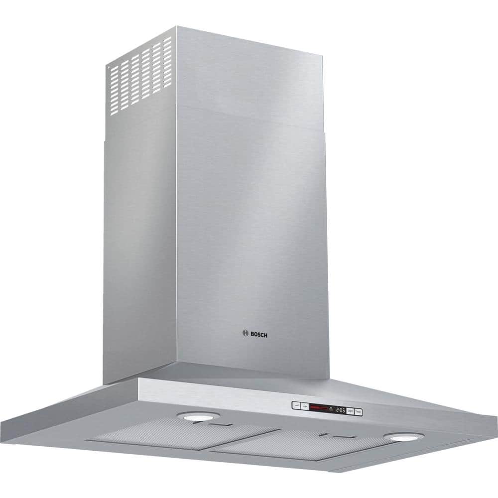 Bosch 300 Series 30 in. 300 CFM Convertible Wall Mount Range Hood with light in Stainless Steel, Silver