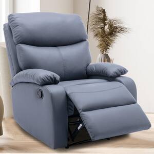 Gray Comfortable Easy-Adjustable Manual Recliner, Easy-Care Waterproof Tech Fabric Lounge Chair, Perfect Sleep Chair