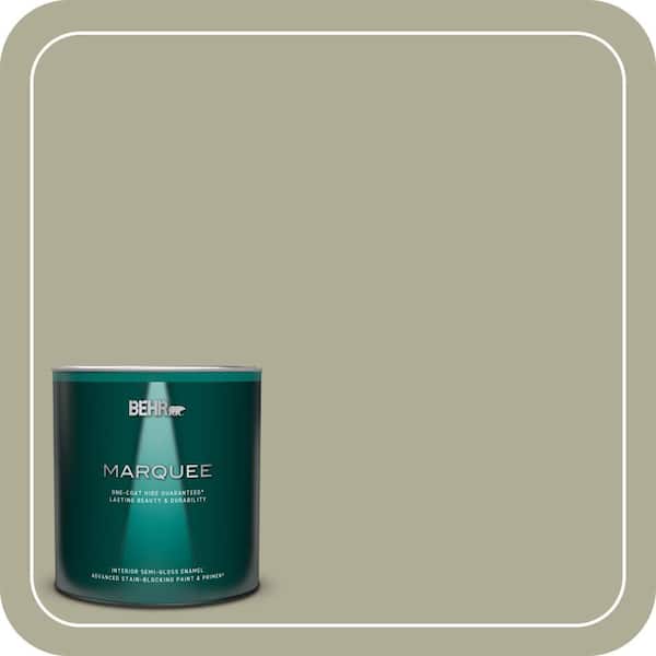 BEHR MARQUEE 1 qt. #MQ6-27 Sage Wisdom One-Coat Hide Semi-Gloss Enamel Interior Paint & Primer