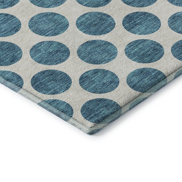 Mayfield Premium Machine Washable Abstract AMF980 Teal 1 ft. 8 in. x 2 ft. 6 in. Area Rug