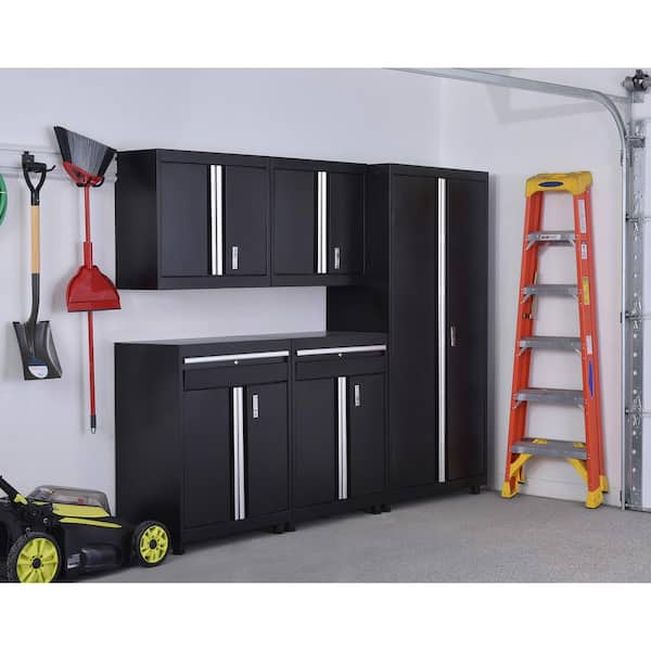 Pre-Assembled 30 in. W x 18 in. D x 36 in. H Welded Freestanding Steel Base Storage Cabinet Drawer in Matte Black Finish