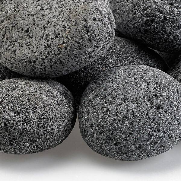 American Fire Glass Large Lava Stone (Tumbled) Gray / Black 2 in. - 4 in. 55 lbs. Bag