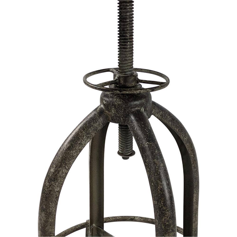 Natural Driftwood and Aged Iron Adjustable Swivel Barstool