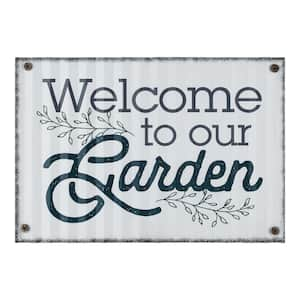 Welcome to Our Garden Metal Sign