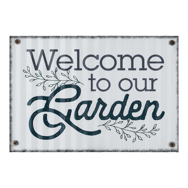 Welcome to Our Garden Metal Sign