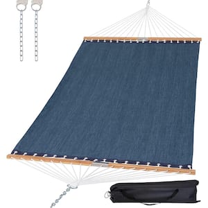 14 ft. Quick Dry Hammock Double Size with Spreader Bar, 2 Person HammockHammock (Sling-navy)