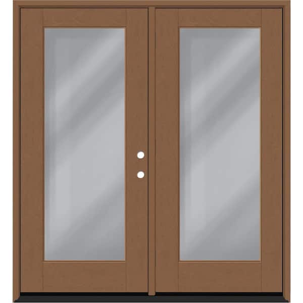 Regency 60 in. x 80 in. Full Lite Clear Glass AutumnWheat LHIS Stained Fiberglass Retro Patio Door with 4 in. Jamb
