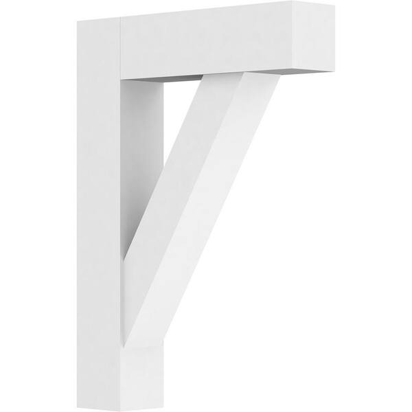 Ekena Millwork Standard Traditional 3 in. W x 22 in. H x 16 in. D Signature Urethane Polyurethane Bracket With Block Ends