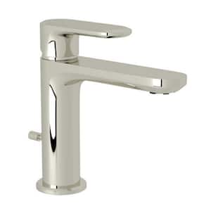 Meda Single Handle Single Hole Bathroom Faucet with Drain Kit Included in Polished Nickel