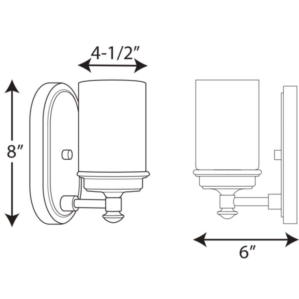 Rubbed Bronze 8" Wall Sconce with Etched Opal Glass