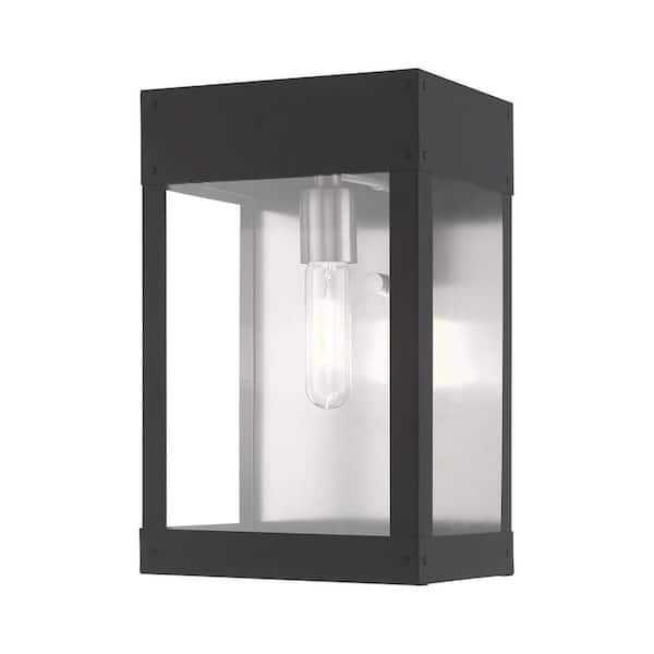 Barrett 1-Light Scandinavian Gray Hardwired Outdoor Medium Wall Lantern Sconce