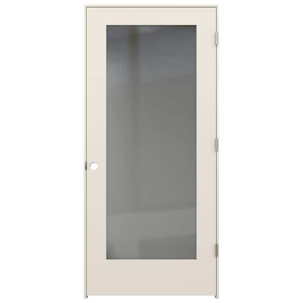 JELD-WEN 36 in. x 80 in. Tria Primed Left-Hand Mirrored Glass Molded Composite Single Prehung Interior Door