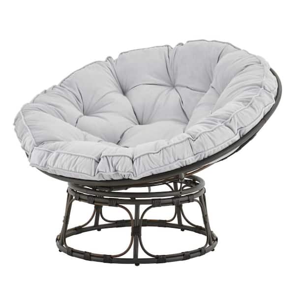 Unbranded Wicker Outdoor Lounge Chair with LIGHT GREY Cushion