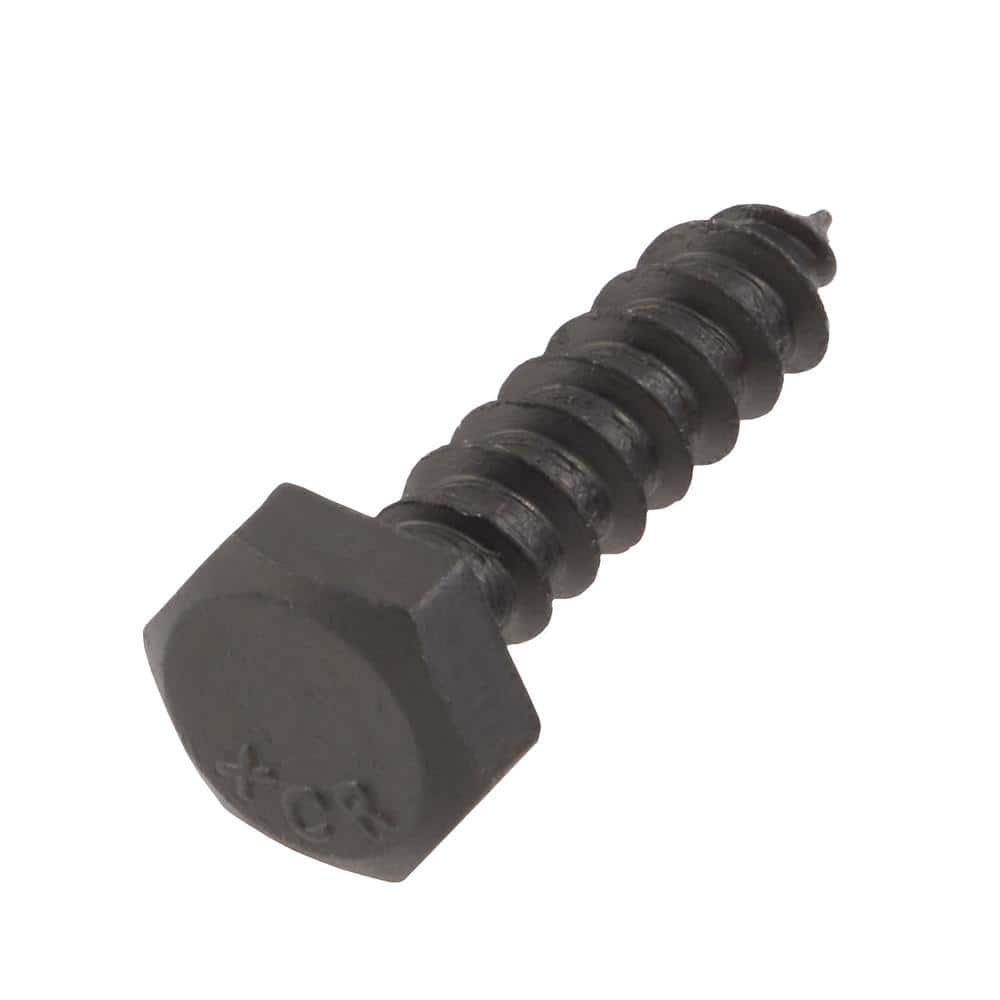 DECKMATE 1/4 in. x 1 in. Black Exterior Hex Head Lag Screw 815196