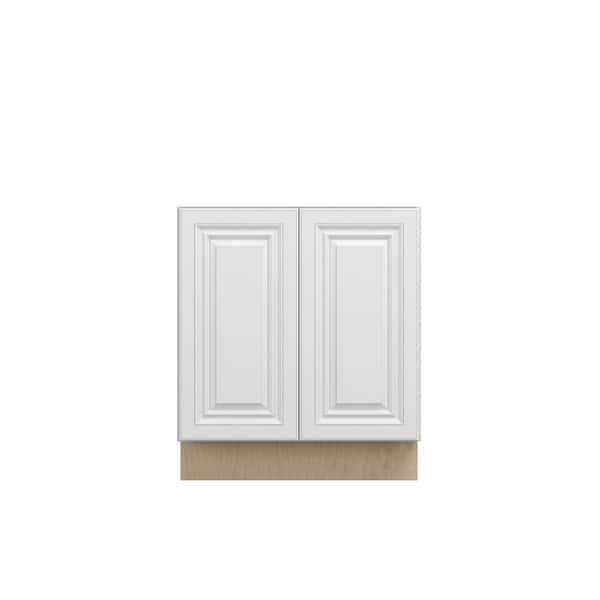 Kunal Kitchens Damascus Raised 33 in. W x 34.5 in. H x 24 in. D Assembled Plywood Full Height Door Base Cabinet in French Vanilla