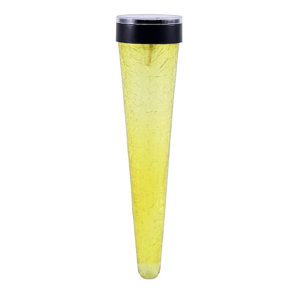 ACHLA DESIGNS 31.5 in. Tall Yellow Solar Sparkle Cones with Stake (Pack of 3)
