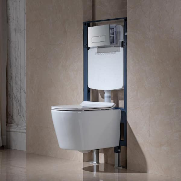 Concealed In-Wall Toilet Carrier System 2 in. x 4 in. for Wall-Hung 1.28 GPF Dual Flush Toilet Tank Only in Black Concealed In-Wall Toilet Carrier System 2 in. x 4 in. for Wall-Hung 1.28 GPF Dual Flush Toilet Tank Only in Black
