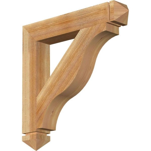 Ekena Millwork 4 in. x 26 in. x 26 in. Western Red Cedar Funston Arts and Crafts Rough Sawn
