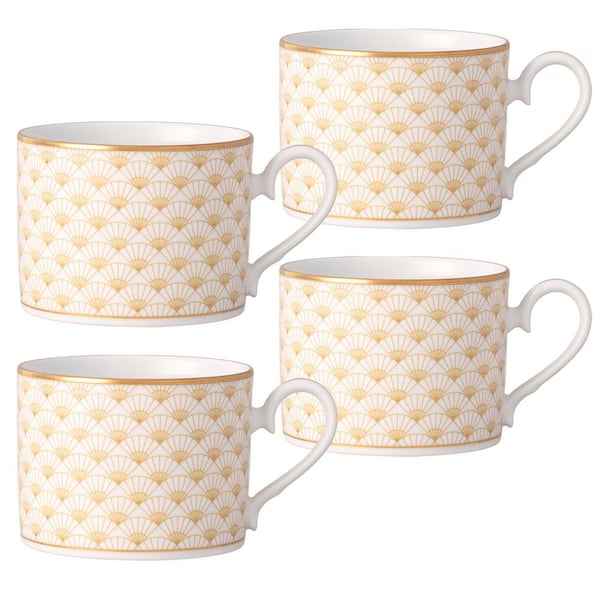 Noritake Trocadero Gold 8 fl. oz. (Gold) Porcelain Teacups, (Set