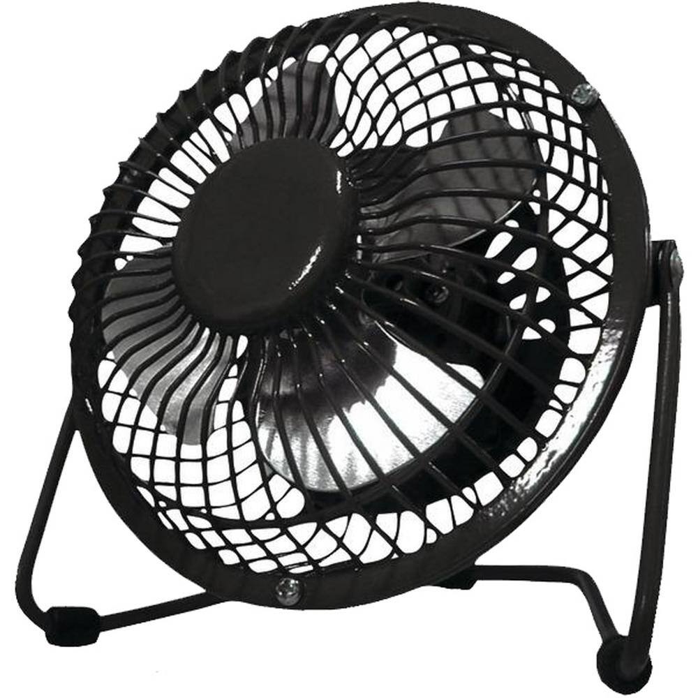 Optimus 4" Black Metal Personal Desk Fan