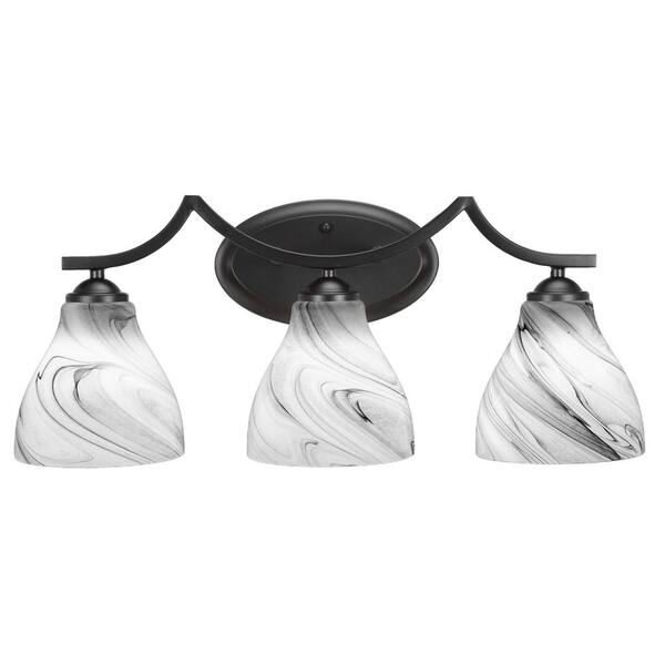 Unbranded Cleveland 23.5 in. 2-Light Matte Black Vanity Light