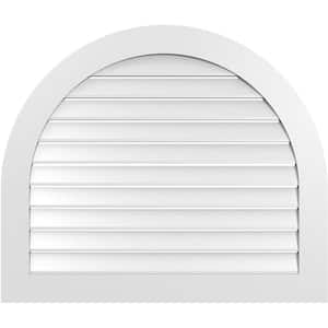 40 in. x 34 in. Round Top Surface Mount PVC Gable Vent: Functional with Standard Frame