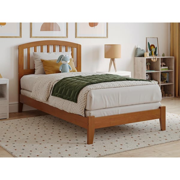 AFI Richmond Light Toffee Natural Bronze Solid Wood Frame Twin Foundation Panel Bed