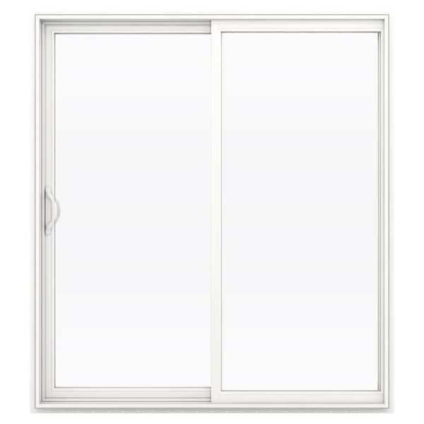 V-2500 72 in. x 80 in. White Vinyl Left-Hand Sliding Patio Door with Low-E Argon Glass (Screen Included)