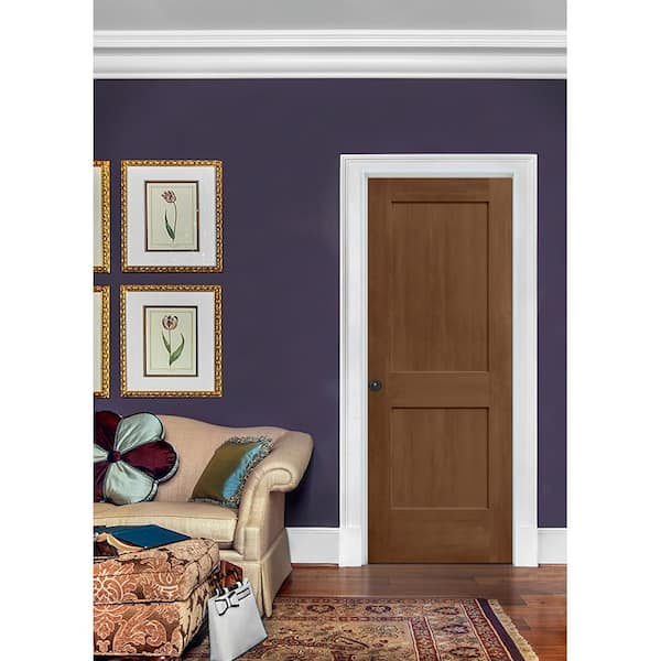 JELD-WEN 30 in. x 80 in. Monroe Hazelnut Stain Right-Hand Molded