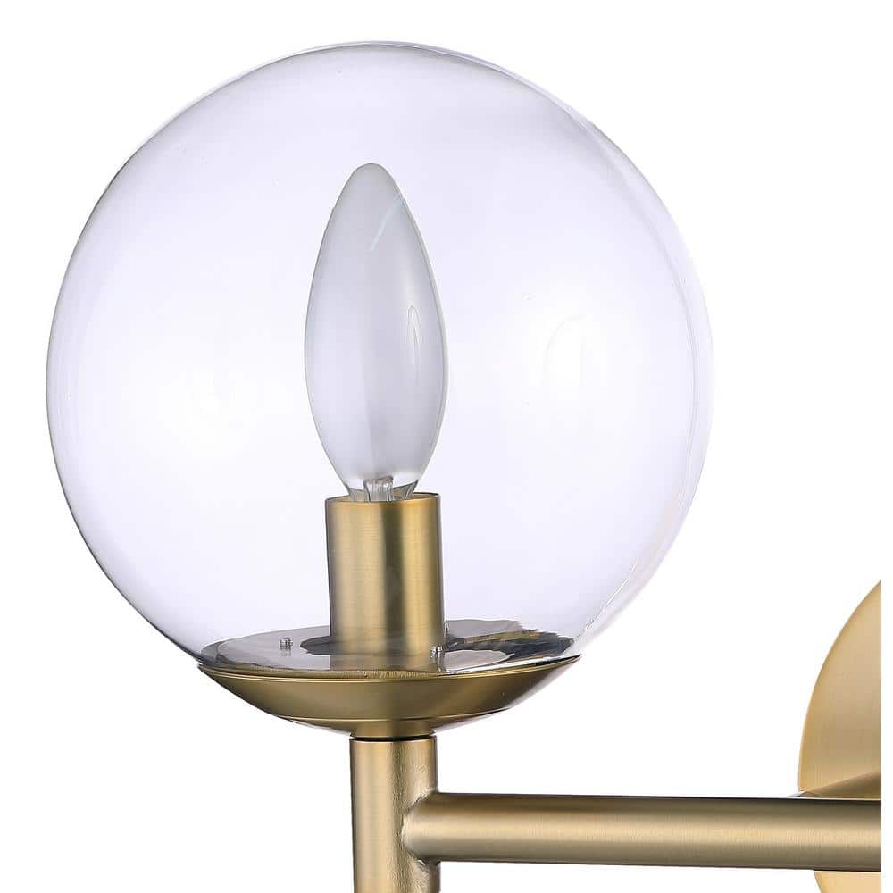 Auresa Soft Brass 2-Light Outdoor Vanity with Clear Glass