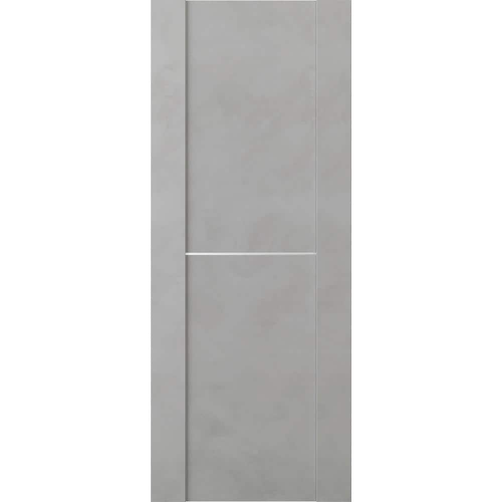 Vona 01 1H 18 in. W x 80 in. H x 1-3/4 in. D 1-Panel Solid Core Light Urban Prefinished Wood Interior Door Slab -  Belldinni, 163444