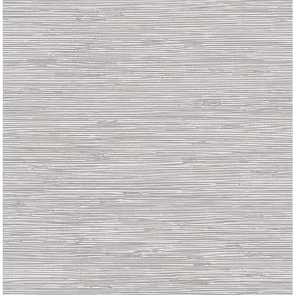 NuWallpaper Tibetan Grasscloth Silver Silver Wallpaper Sample