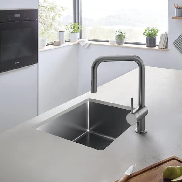 dempen Verwachten boezem GROHE Minta Single-Handle Dual Spray Pull-Out Sprayer Kitchen Faucet 1.75  GPM with U-Shaped Spout in SuperSteel InfinityFinish 32319DC3 - The Home  Depot