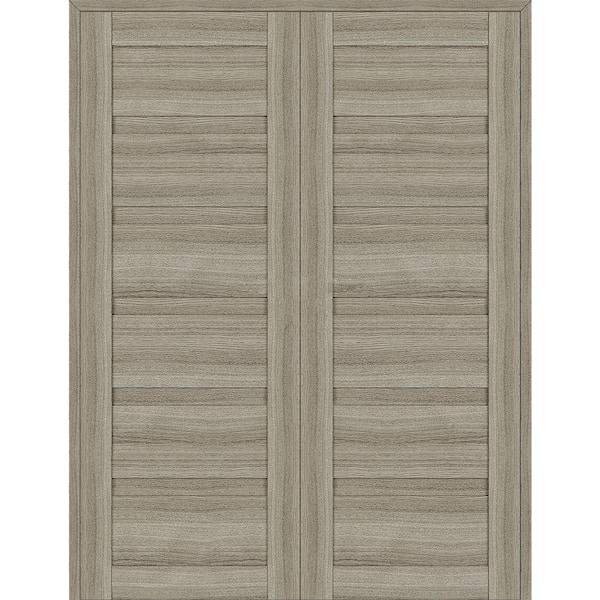 Belldinni Louver 64 in. x 95.25 in. Both Active Shambor Wood Composite Double Prehung Interior Door