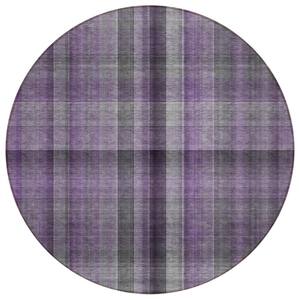 Chantille ACN548 Purple 8 ft. x 8 ft. Round Machine Washable Indoor/Outdoor Geometric Area Rug