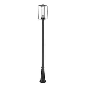 Sheridan 1-Light Black 116.5 in. Aluminum Hardwired Outdoor Weather Resistant Post Light Set with No Bulb Included