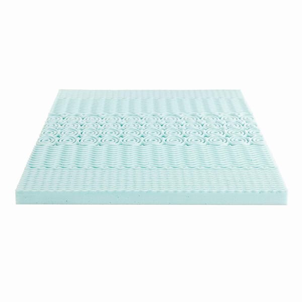 MELLOW 4 in. Short Queen Cooling Gel 5-Zone Memory Foam Mattress Topper  HD-5ZMF-GM4SQ - The Home Depot