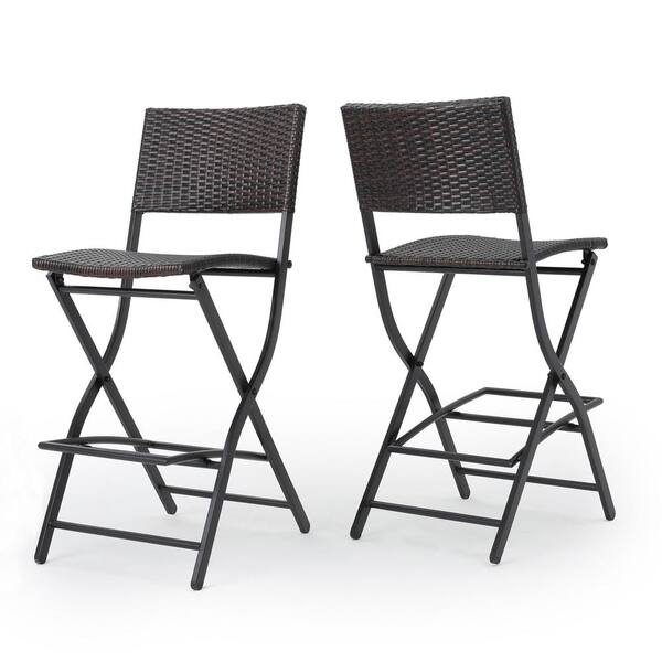Noble House Margarita Foldable Plastic Outdoor Bar Stool 2 Pack 11546 - Folding Patio Bar Chairs