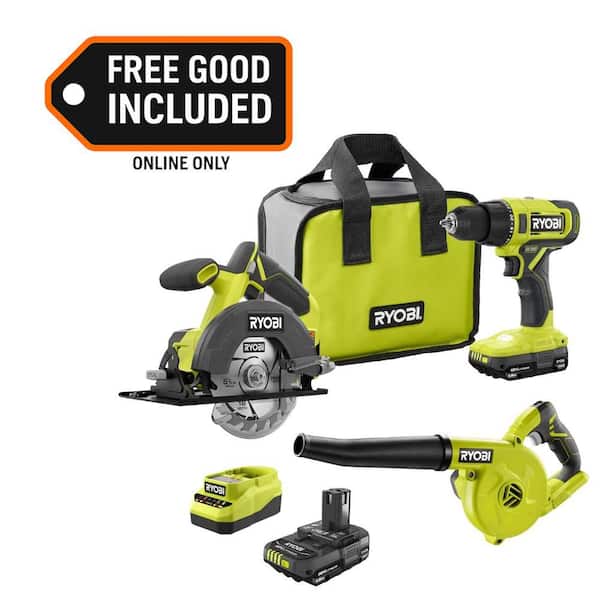 ONE+ 18V Cordless 2-Tool Combo Kit with (2) 1.5 Ah Batteries, Charger, and FREE ONE+ Cordless Compact Workshop Blower