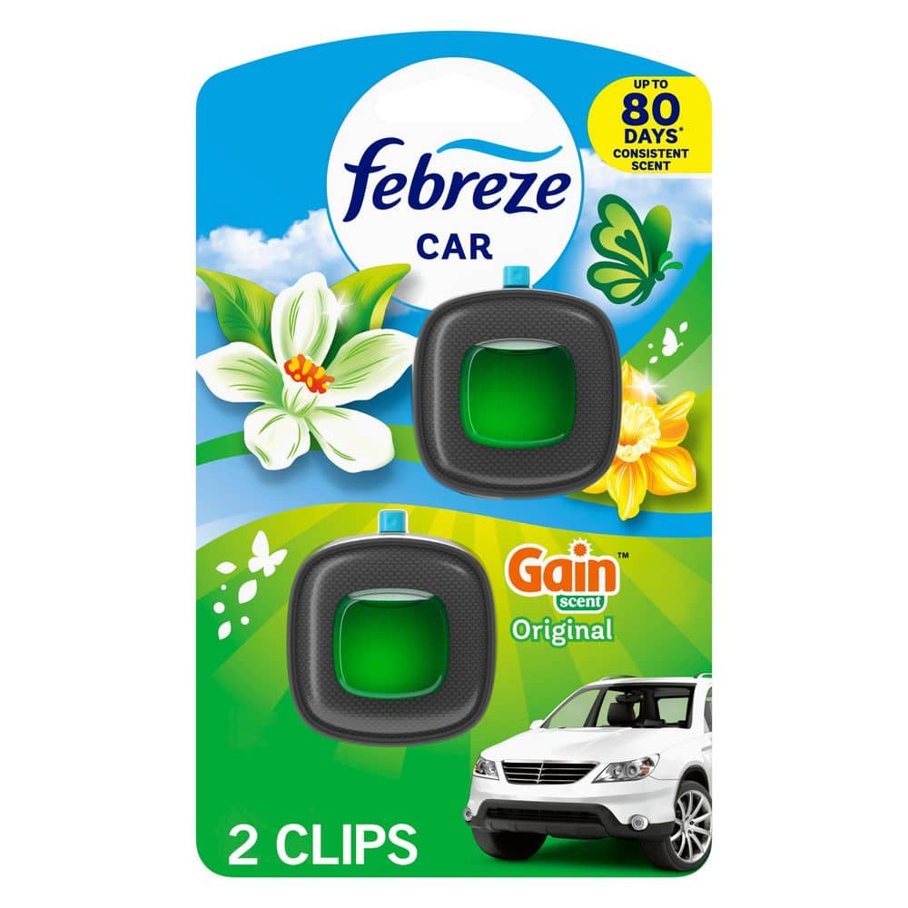 Febreze 0.06 oz. Gain Original Scent Car Vent Clip Air Freshener (2-Pack) 003077201109