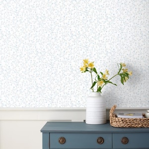 Ava Ditsy Blue Non-Pasted Wallpaper Roll (Covers 52 sq ft)