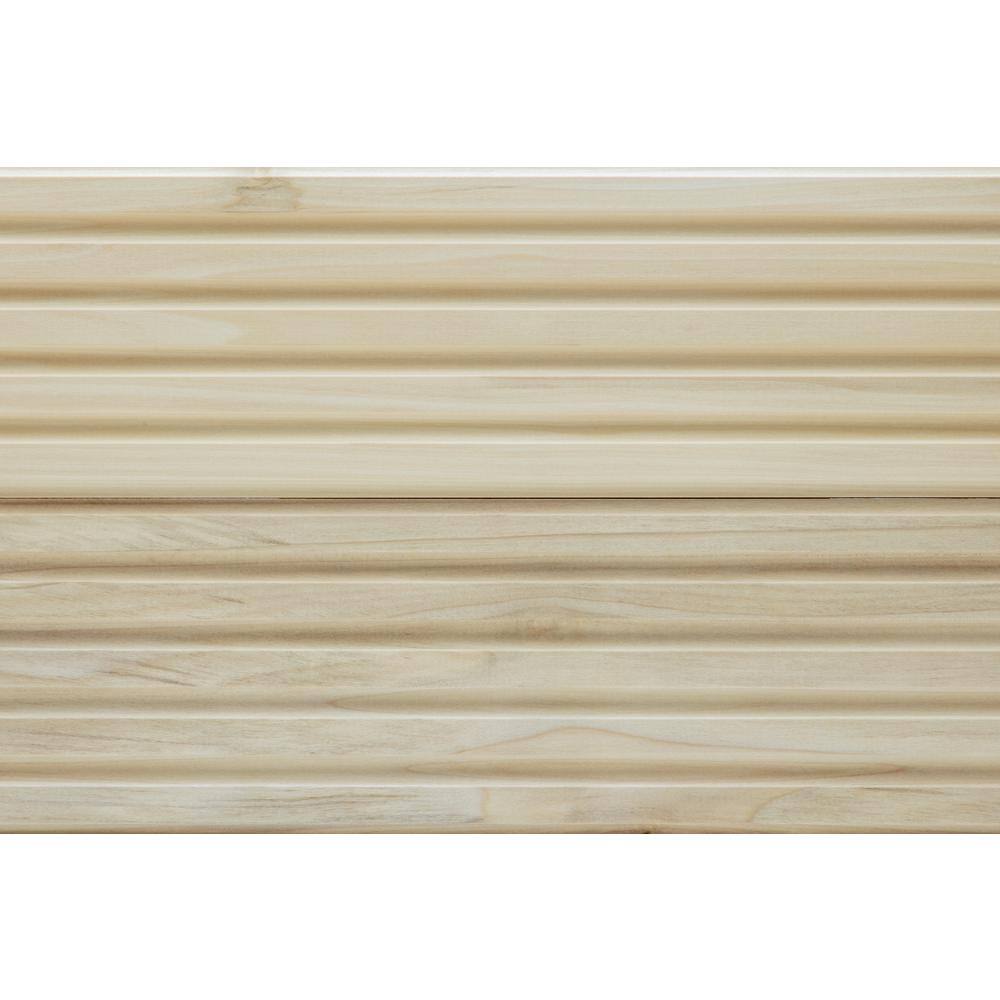 47.5" Unfinished White Fluted Hardwood Wall Panel Moulding