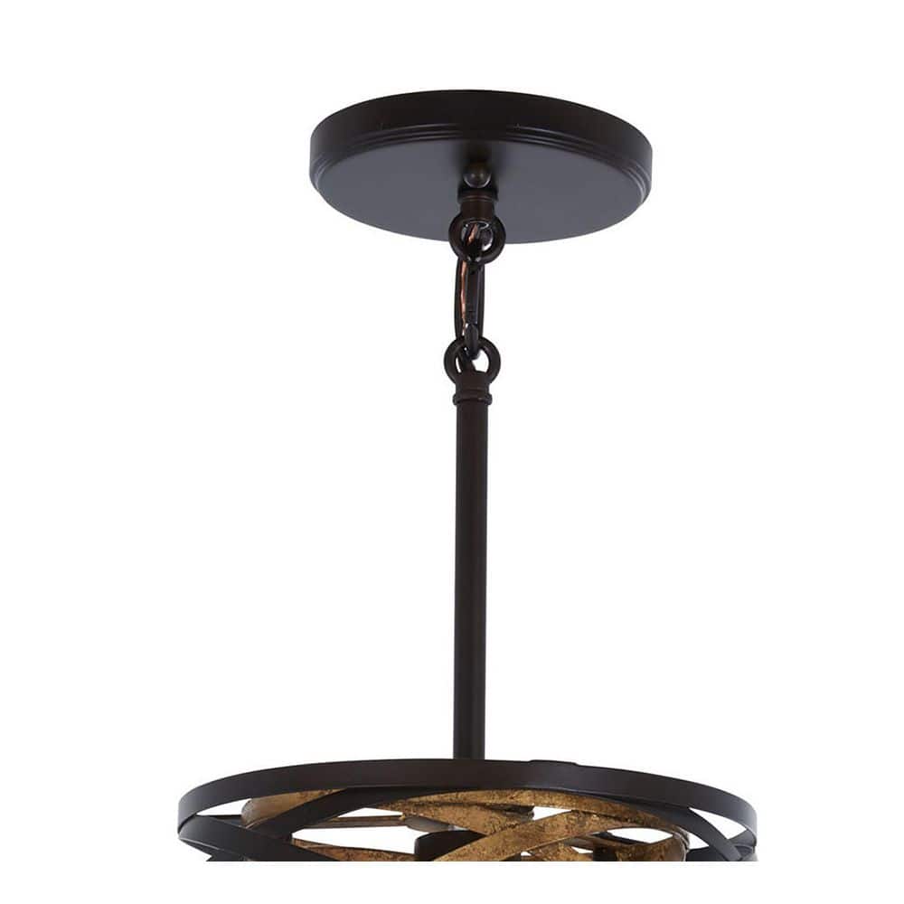 Mini Vortic Flow Dark Bronze & Mosaic Gold 1-Light Pendant