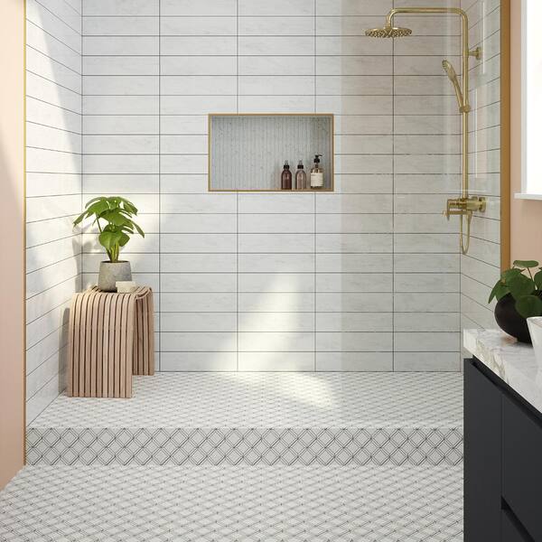 第一ネット Home Take Court Jeffrey Tile White Thassos Trestle - Sample スノーボード
