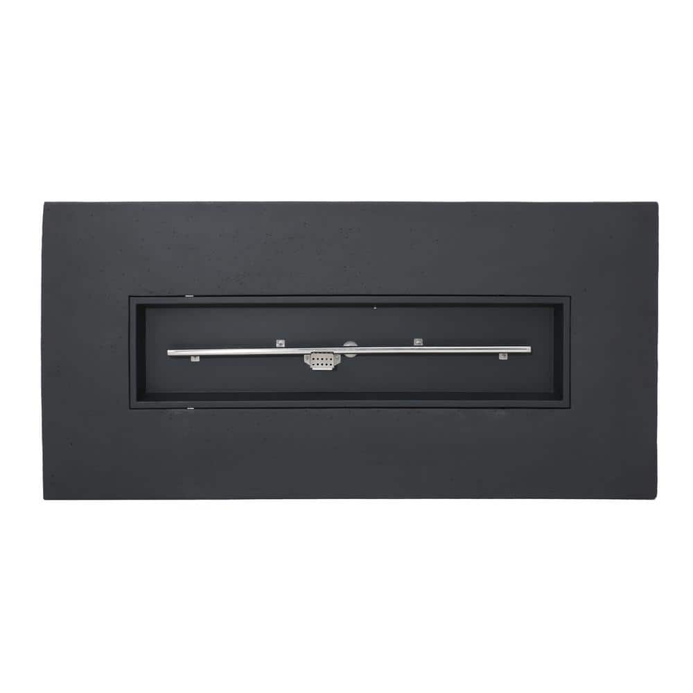 Mayfair Dark Gray Concrete Rectangular Outdoor Fire Pit